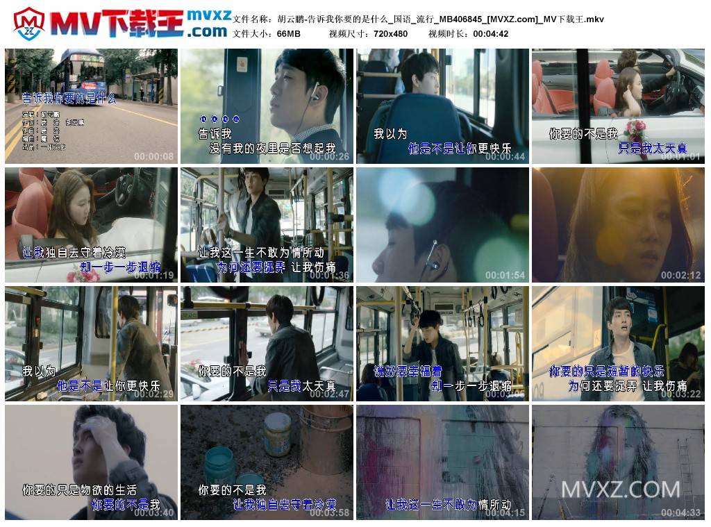 胡云鹏-告诉我你要的是什么_国语_流行_MB406845